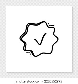 Vote or approved check mark hand drawn icon. Vector EPS 10
