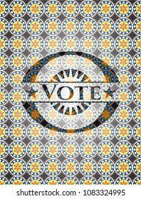  Vote arabesque badge. arabic decoration.