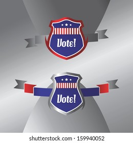 vote art shield label ribbon