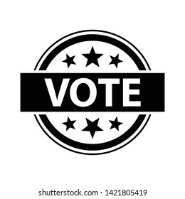 Vote badge icon flat vector illustration design isolated on white background
