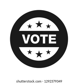 Vote badge icon vector illustration design isolated on flat black round button