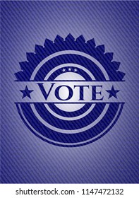 Vote badge with jean texture