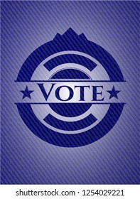 Vote badge with jean texture