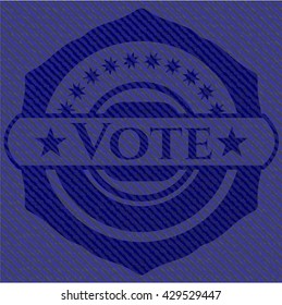 Insignia de voto con textura jean