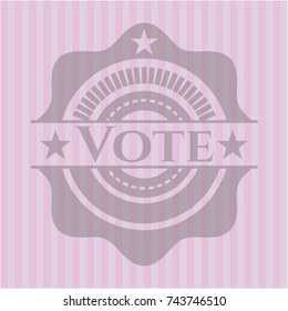 Vote badge with pink background
