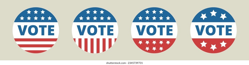 Vote badge set for USA election.