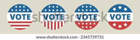 Vote badge set for USA election.