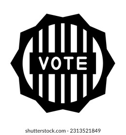 Vote Badge Vector Glyph Icon For Personal And Commercial Use.
