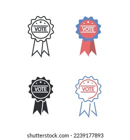 vote badge vector icon politics right to vote campaign