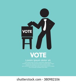 Vote Ballot Black Symbol Vector Illustration