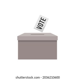 Vote ballot box. Flat design vector illustration isolated on white background.