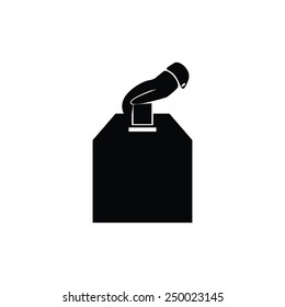 Vote ballot with box icon