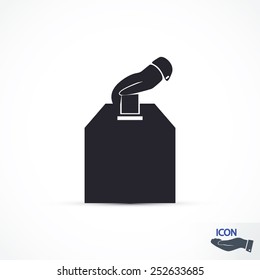 Vote ballot with box icon