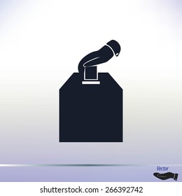 Vote ballot with box icon