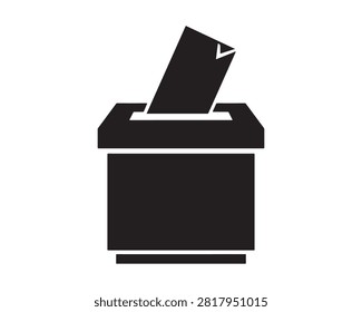 Vote ballot box icon with election democracy government politics suffrage participate ballotbox silhouette isolated political insertion selection decision campaign standard institutiona