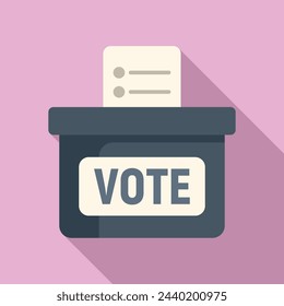 Votar vector plano de icono de urna. Debatir hablando. Procesamiento de personas