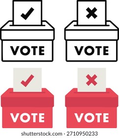 Conjunto de iconos de urna de votación, diseño de Ilustración vectorial de elección de elección