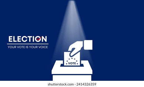 Vote ballot box.  people putting paper vote into the box. Election concept. You vote your voice. Vector illustration