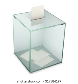 Vote ballot with box. Vector illustration