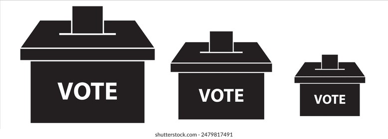 Vote en la urna para votar el ícono de Vector de arte de línea para App y Sitios web.