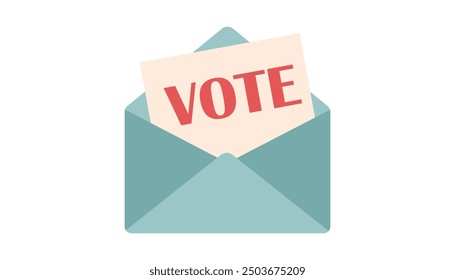 Vote ballot in envelope. Election campaign. Democracy vote. Voting concept. 