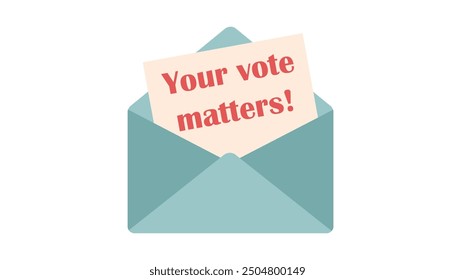 Vote ballot in the envelope. Election campaign. Democracy vote. Voting concept.