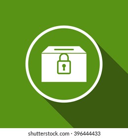 vote ballot flat icon with long shadow. material design vector illustration