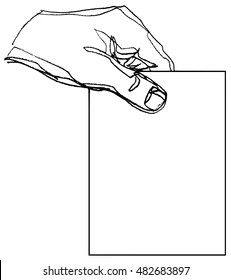 Vote ballot with hand. Suitable for your text.