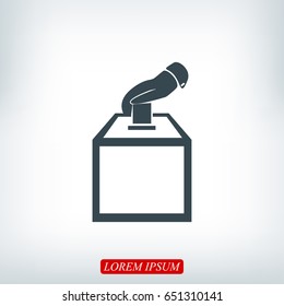 vote ballot icon, vector best flat icon, EPS