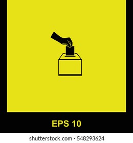 Vote ballot vector black icon. Isolated illustration. Business picture.