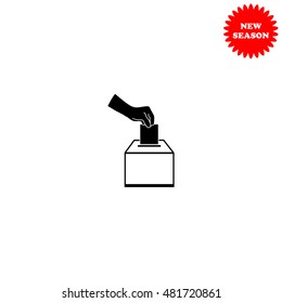 Vote ballot vector icon isolated on white background.