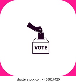 Vote ballot vector icon on white background.