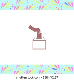 Vote ballot vector icon on white background. Isolated illustration. Business picture.