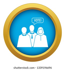 Vote banner icon blue vector isolated on white background for any design