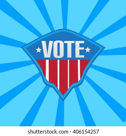Vote Banner With USA Flag And Text For Politics