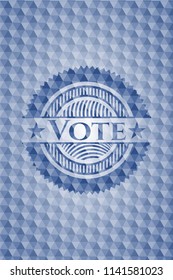 Vote blue hexagon emblem.