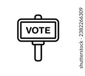 Vote Board Outline Icon Vector Illustration