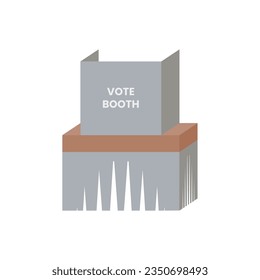 Vote booth icon in colored style. Vector illustration of election and voting design element in trendy style. Editable graphic resources for many purposes.