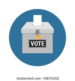 Vote Box Or Ballot Box Icon Flat Design