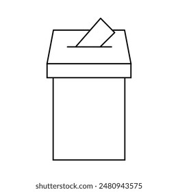 Vote box or ballot box icon isolated on white background illustration for graphic and web design. Election Vote concept icon template color editable. Vector illustration. Eps file 6.