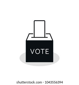 Vote box or ballot box icon. Vector isolated simple symbol.