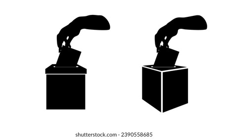 Vote box, black isolated silhouette