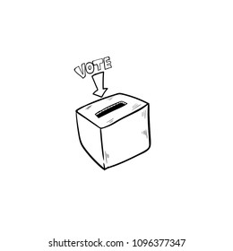 Vote Box Doodle Icon Vector Stock Vector (Royalty Free) 1096377347 ...