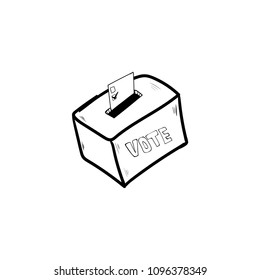 vote box doodle icon vector