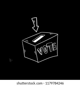 vote box doodle icon vector flat black