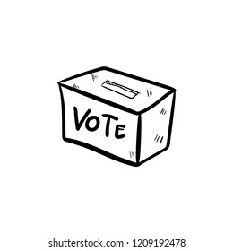 vote box doodle icon vector 