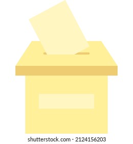 Wählen Sie das Kästchen Symbol aus. Vektorgrafik Wahlumfrage Papier Karte in Containerloch. Umfrage zum politischen Referendum. Symbol für Demokratie
