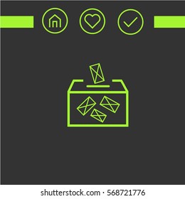 vote box icon vector. logo design.graphic image.simple icon for web