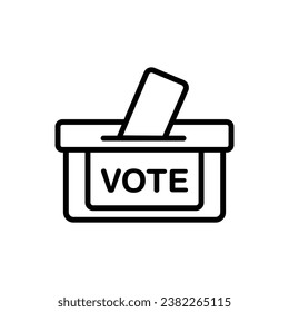 Vote Box Outline Icon Vector Illustration