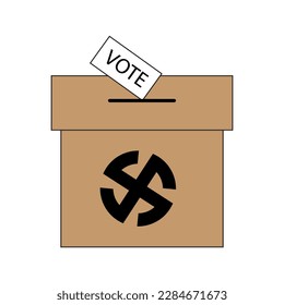  vote box with vote vector illustration 